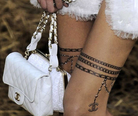I even seriously thought about a 'real' Chanel logo tattoo on my ankle…but 